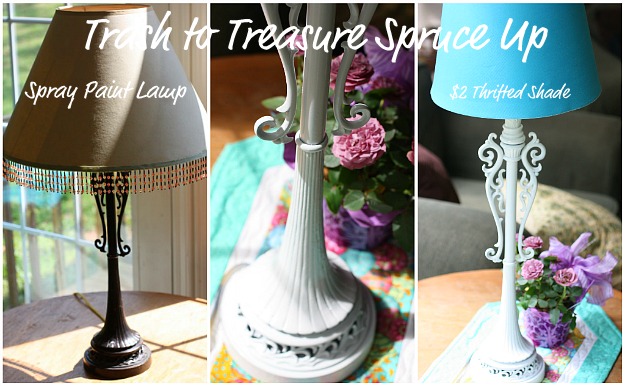 spray paint lamp1 Trash to Treasure Spring Decor in Minutes