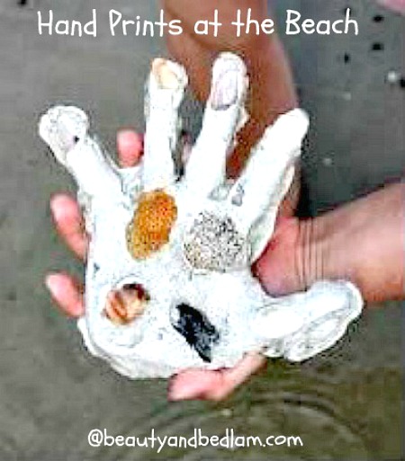 Hand prints made from plaster of paris. So cute!