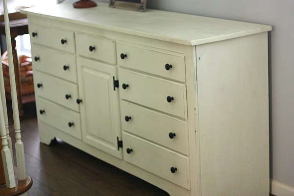 Love that I found this beautiful dresser already painted with Annie Sloan Old White