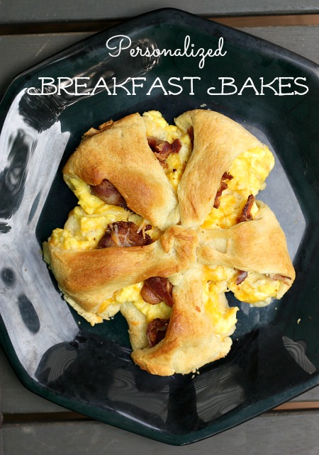 We just love these personalized breakfast bakes. Pick your own toppings. Made these in the toaster oven.