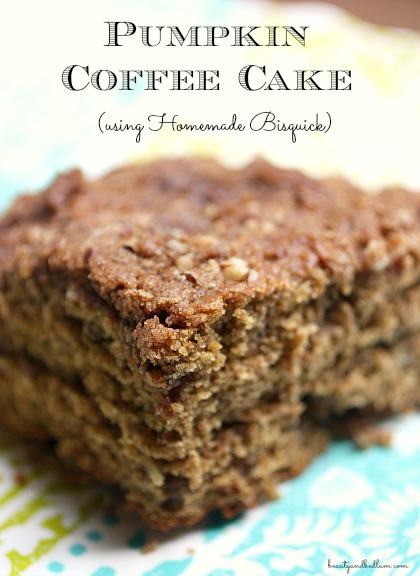 Delicious Pumpkin Coffee Cake that whips up in minutes using homemade bisquick