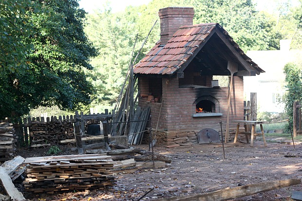 Cooking over the fire at Old Salem