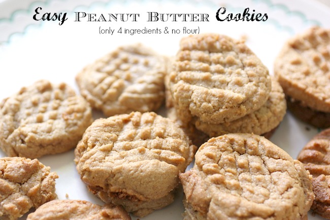 These amazing Peanut Butter Cookies have only 4 ingredients and no flour. Perfect for low carb - so easy!