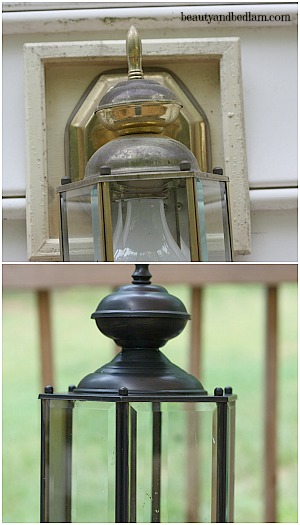 Painting Brass Lamps Before After Diy, Painting Brass Outdoor Light Fixtures